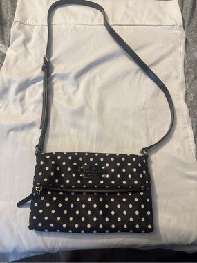 kate spade New York Aleah Black with White Polka Dot Crossbody Bag